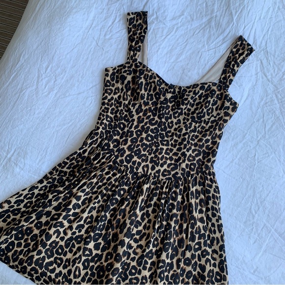 Reformation Taiga Bustier A Line Sleeveless Mini Dress Leo Leopard Cheetah Print - Picture 8 of 13